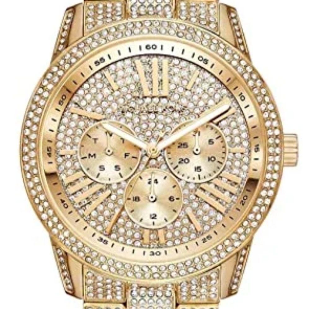 Michael kors Bradshaw gold tone pave glitz women's 42mm bracelet watch | MK6789